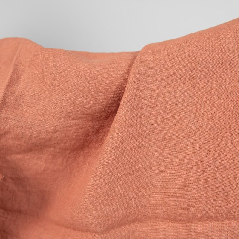 Washed linen fabric coral nude colour 140cm