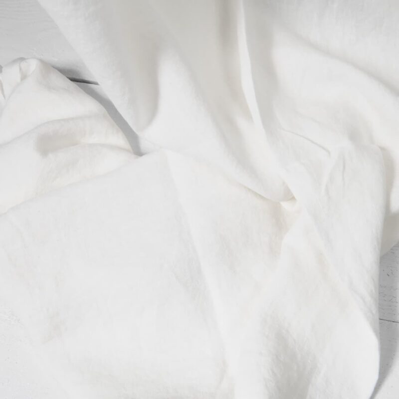 Washed heavy linen fabric off-white colour detail