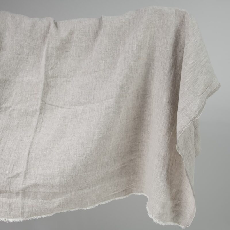 Washed heavy linen fabric beige colour