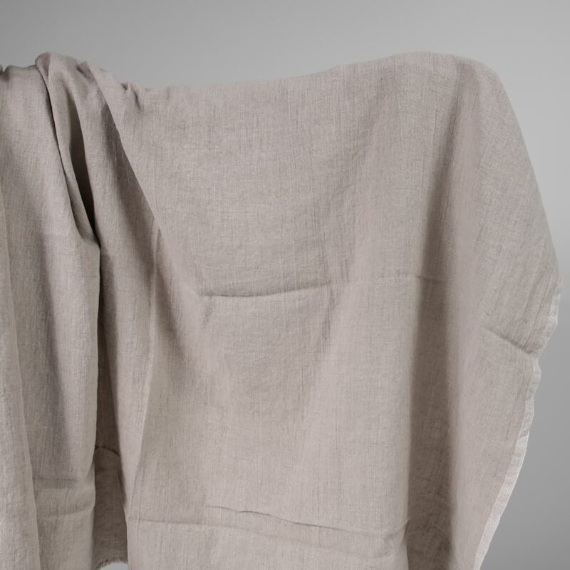 Washed heavy linen fabric natural colour