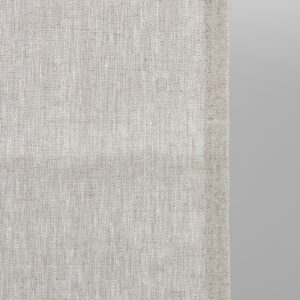 Light grey narow pure linen plain fabric close up detail