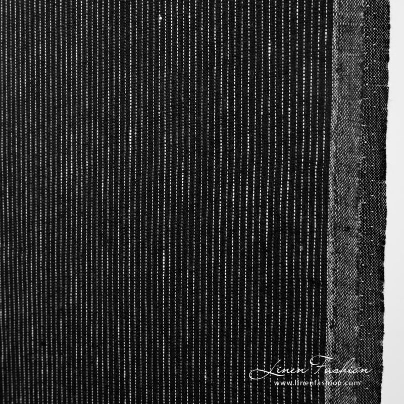 50cm width linen fabric in black