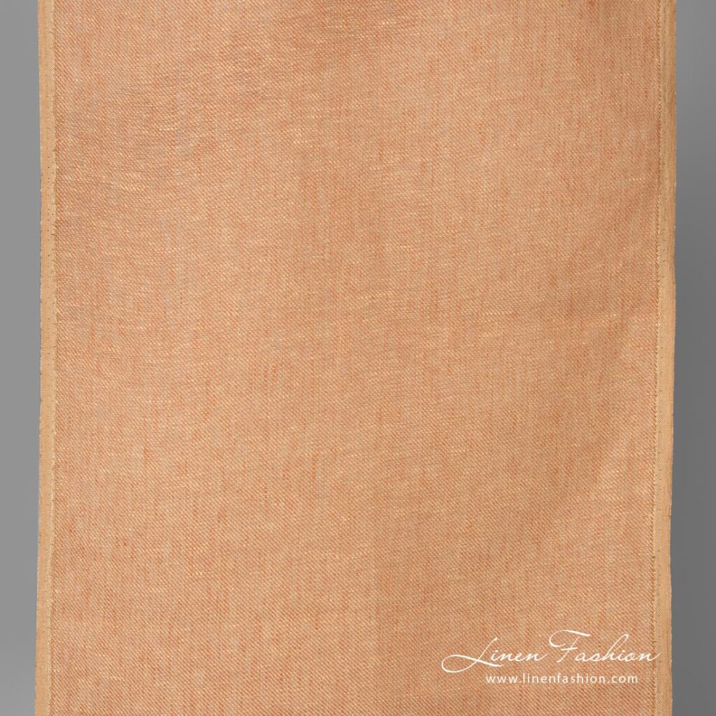 Narrow linen fabric peach colour