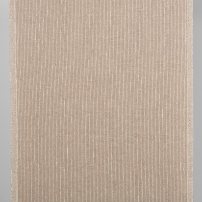 Narrow linen fabric nude colour with white stripes