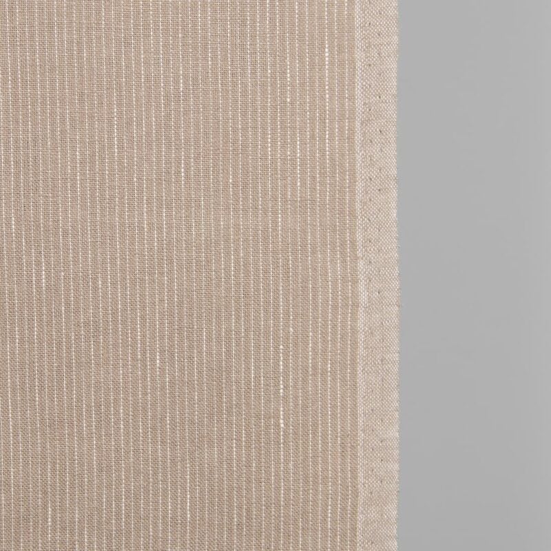 Narrow linen fabric nude colour with white stripes product photo detail