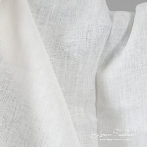 Off-white linen fabric in plain weave