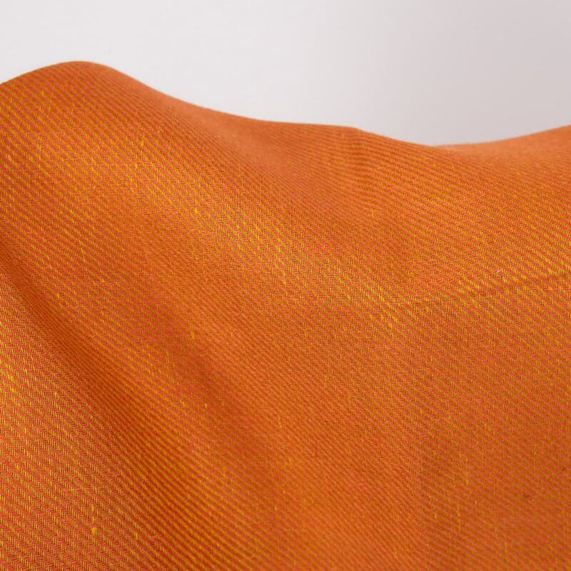 Orange linen twill fabric, width 150cm