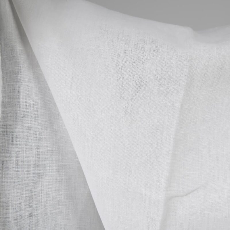 Heavy linen fabric bright white colour 150cm