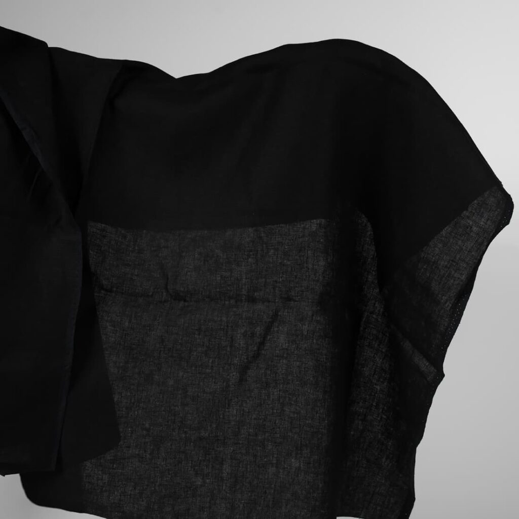 Heavy linen fabric black colour