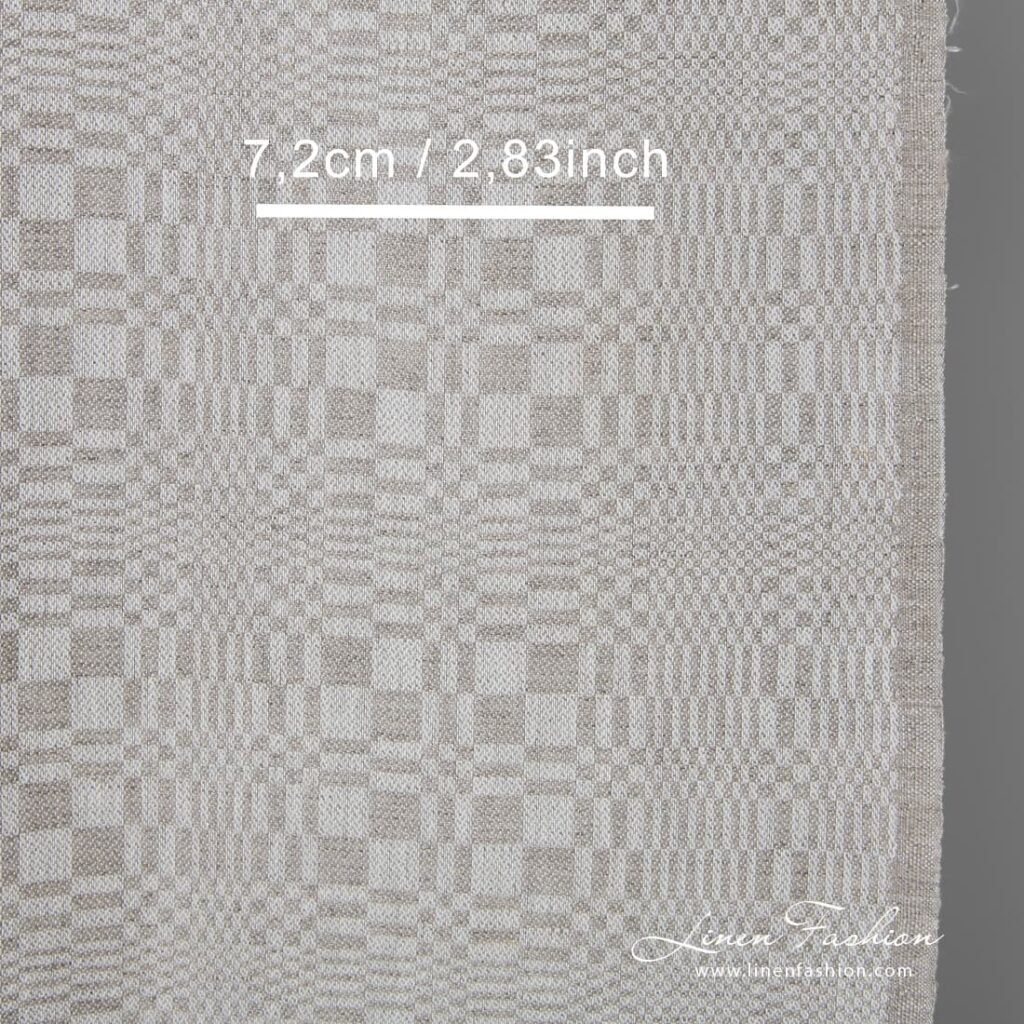 Grau gemusterter schmaler Leinen-Baumwoll-Stoff 2 Grey patterned linen / cotton fabric is ideal for sewing kitchen and bath towels