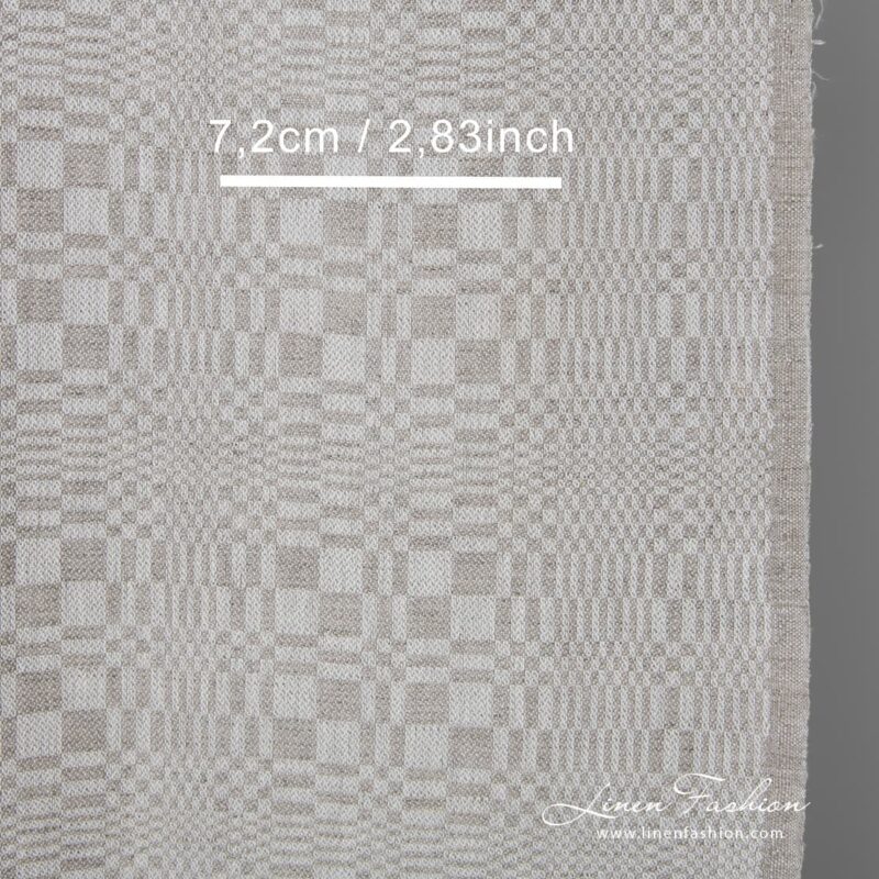 Grey patterned linen / cotton fabric is ideal for sewing kitchen and bath towels