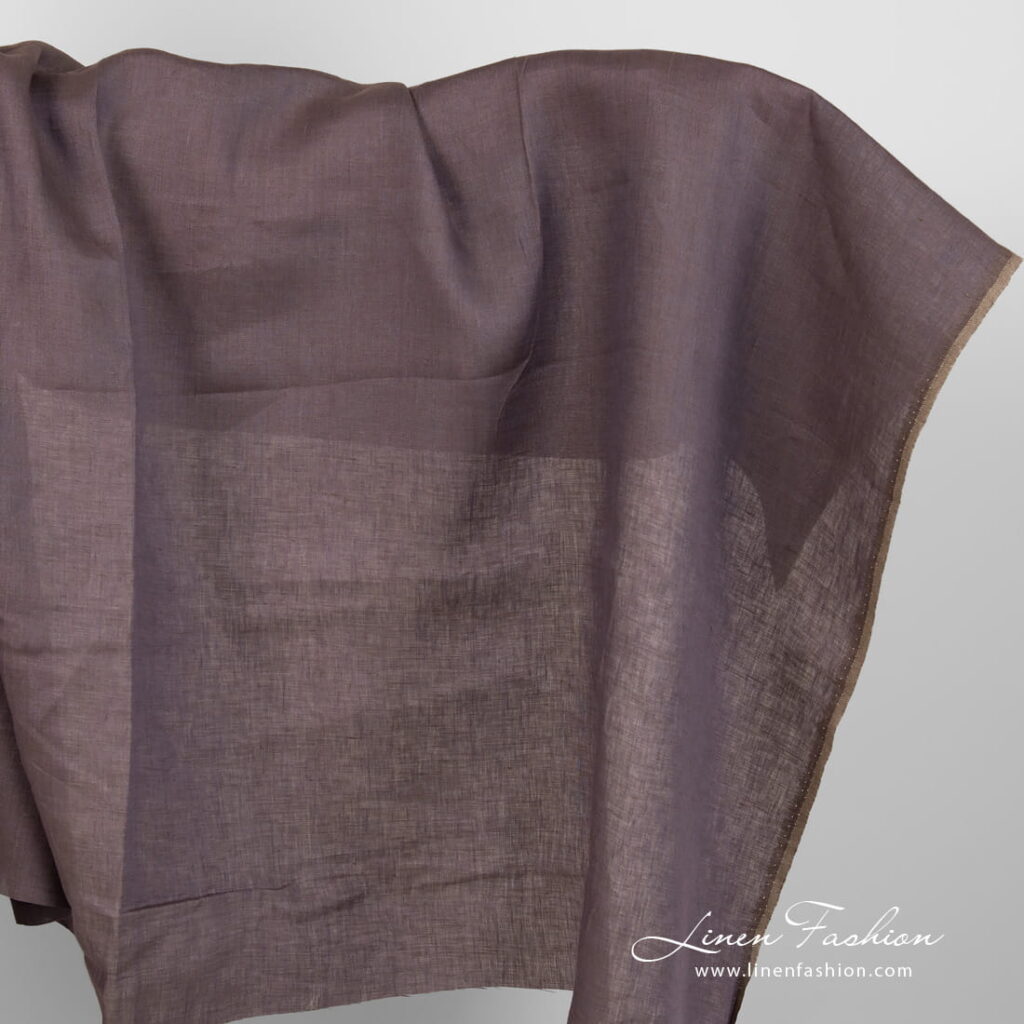 Lightweight linen fabric brownish purple colour