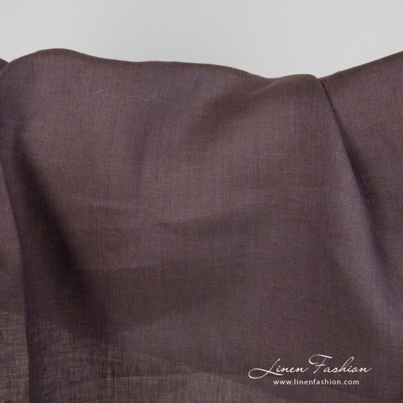 Lightweight linen fabric brownish purple colour product photo