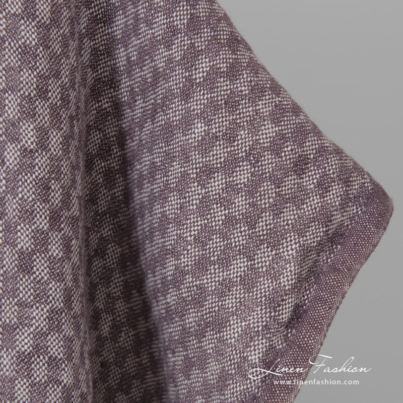 violet linen chess fabric, weight 230gr/m2.