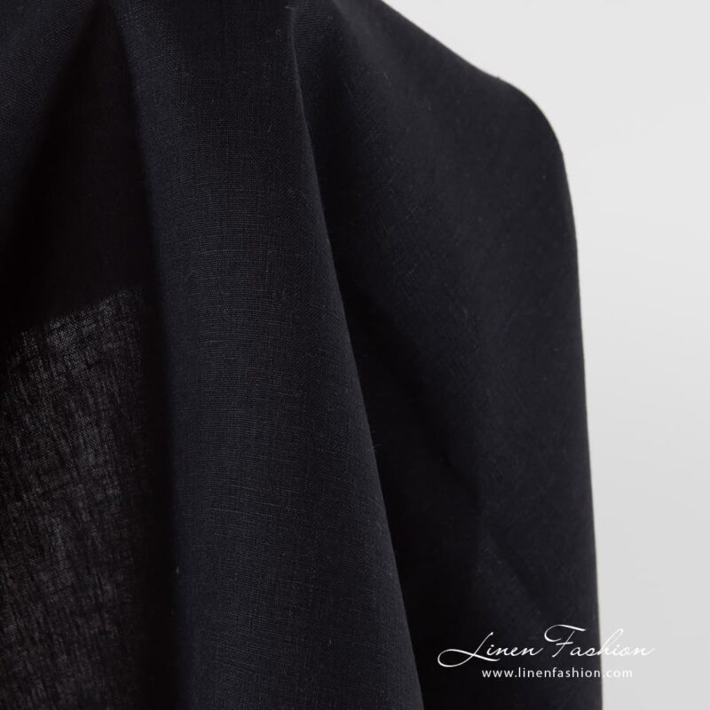 Navy dyed linen fabric.