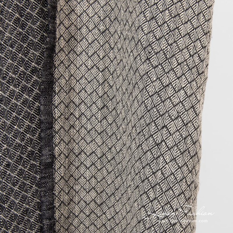 Diamond patterned linen fabric.