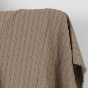 Leinenstoff beige-orange gestreift gewaschen 5 Linen fabric orange brown stripes washed