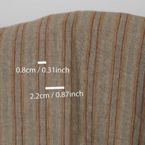 Leinenstoff beige-orange gestreift gewaschen 8 Linen fabric orange brown stripes washed, with measurements