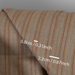Leinenstoff beige-orange gestreift