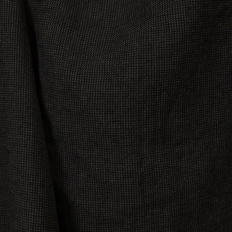 Patterned black linen cotton fabric.