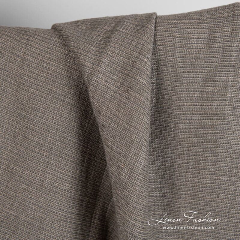 Linen cotton fabric in grey color, perfect for clothes and home textile