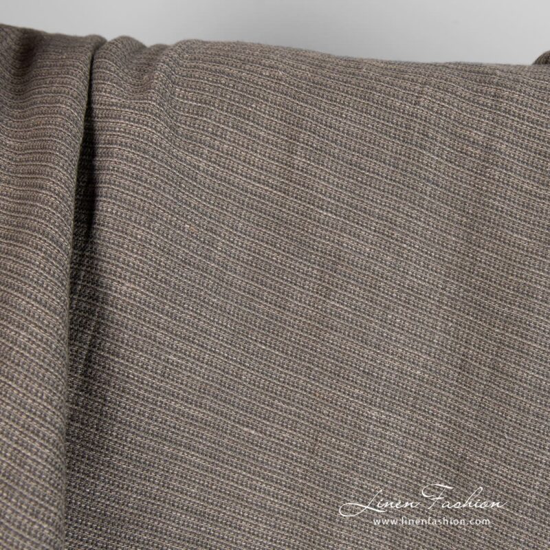 Grey linen cotton fabric in small delicate design
