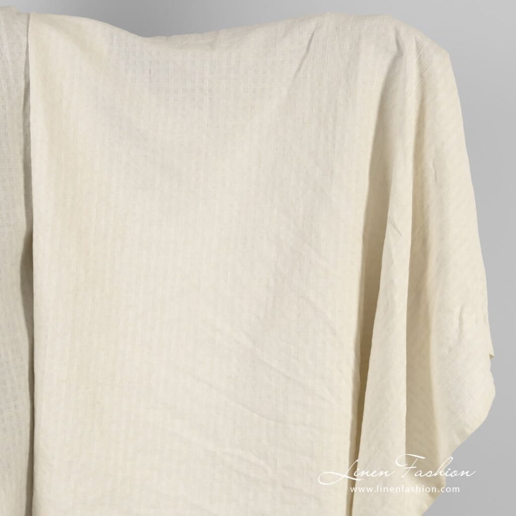 Linen cotton fabric in cream color