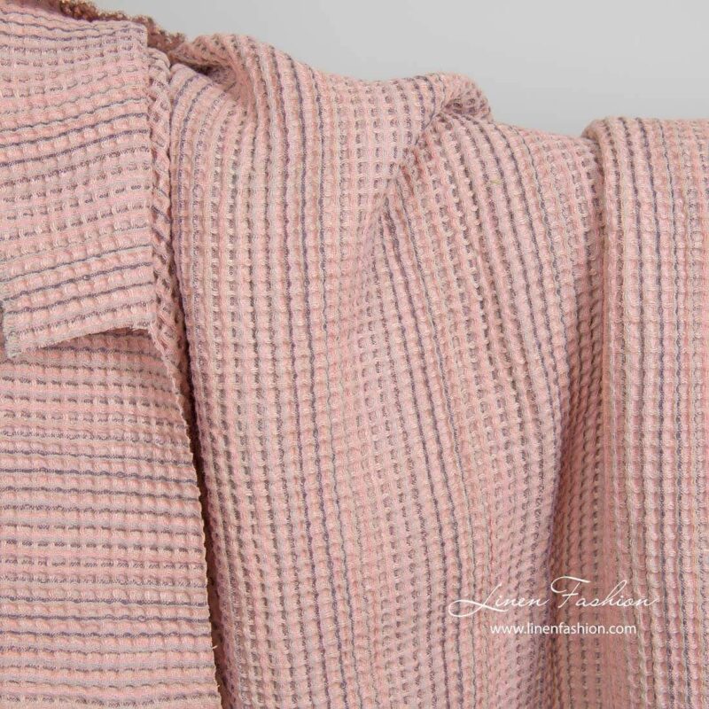 Halbleinen, rosa, Waffelpikee, vorgewaschen – Bild 2