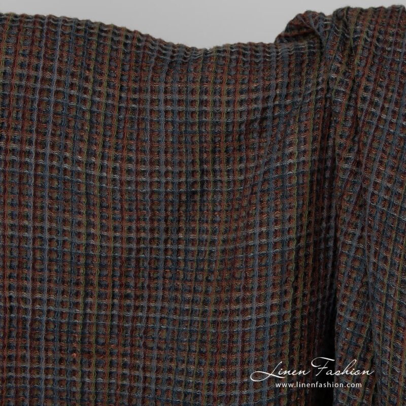 Multi coloured linen cotton fabric.