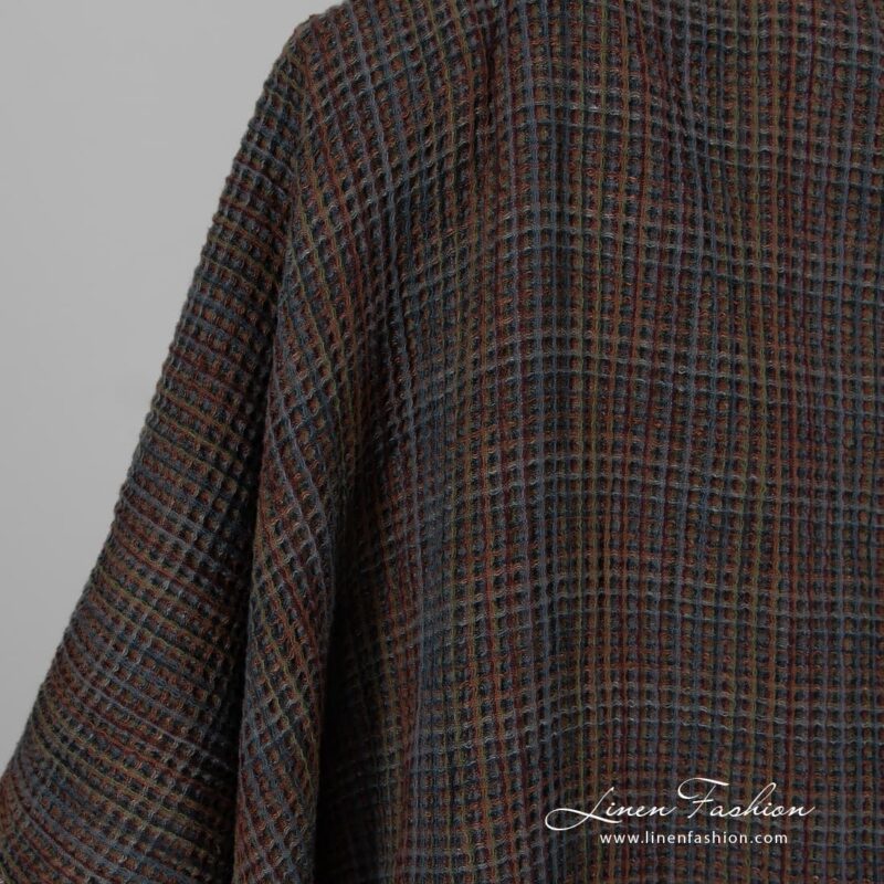 Linen cotton washed fabric, multi coloured.