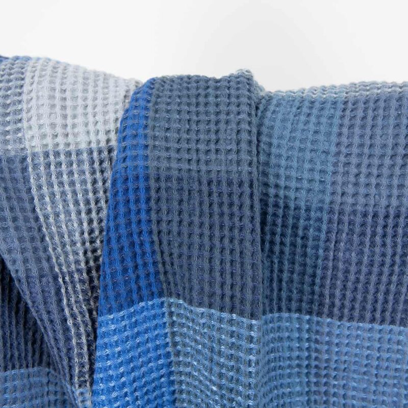 half linen waffle blue fabric, good absorbtion