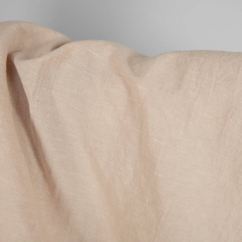 Washed linen cotton fabric light brown colour product photo