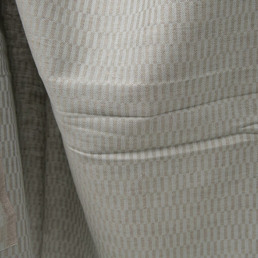 Halbleinen naturgrau-grünlich gestreift 4 Blue and grey patterned linen cotton fabric texture