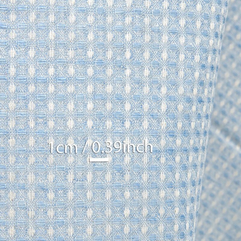 Light blue linen cotton fabric, with measurements
