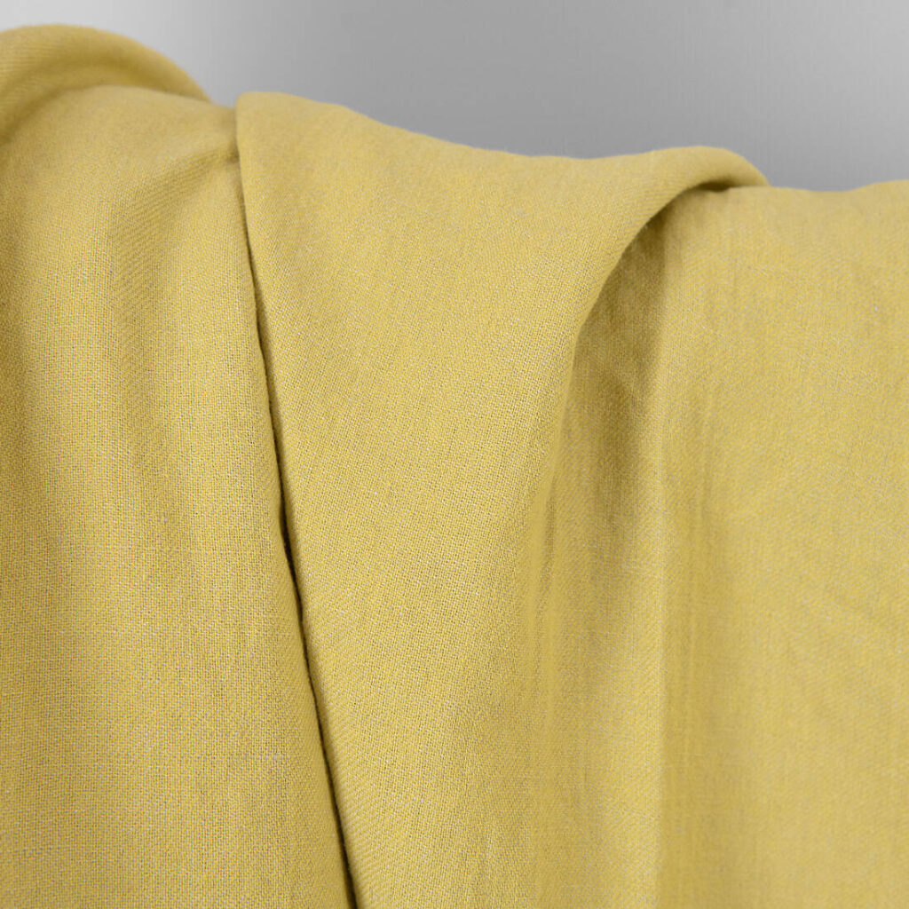 Halbleinen gelb doppelseitig gewaschen 4 Washed linen cotton fabric grey yellow double-sided, specially washed