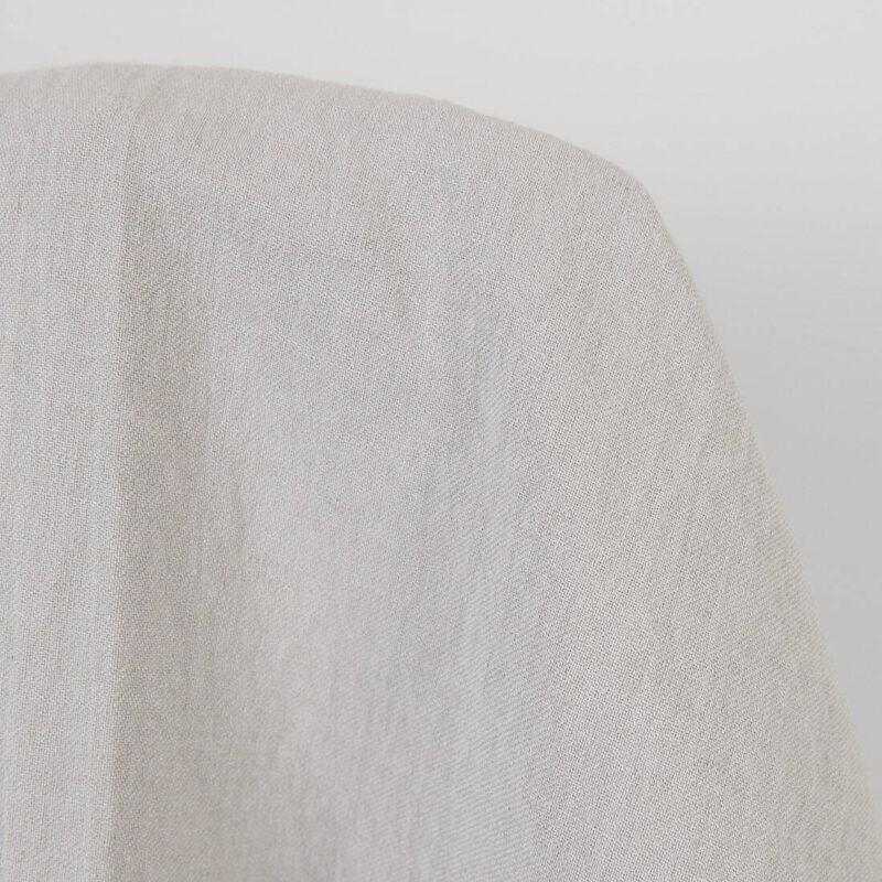 Washed linen cotton fabric light beige-grey melange, 145cm