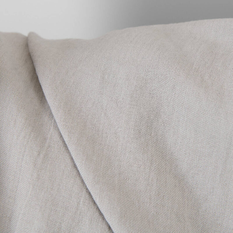 Washed linen cotton fabric light beige-grey melange, specially washed