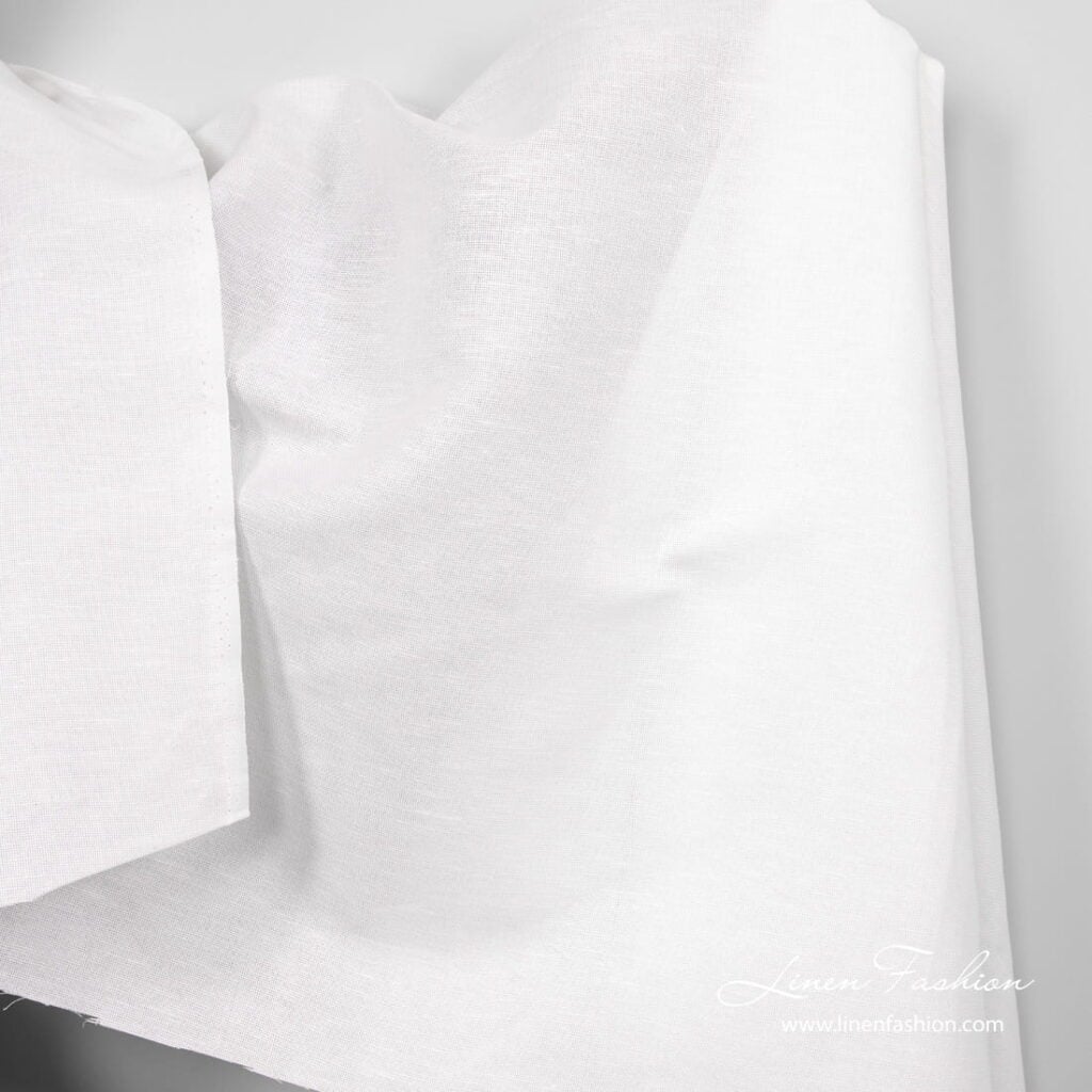 Linen cotton fabric optical white