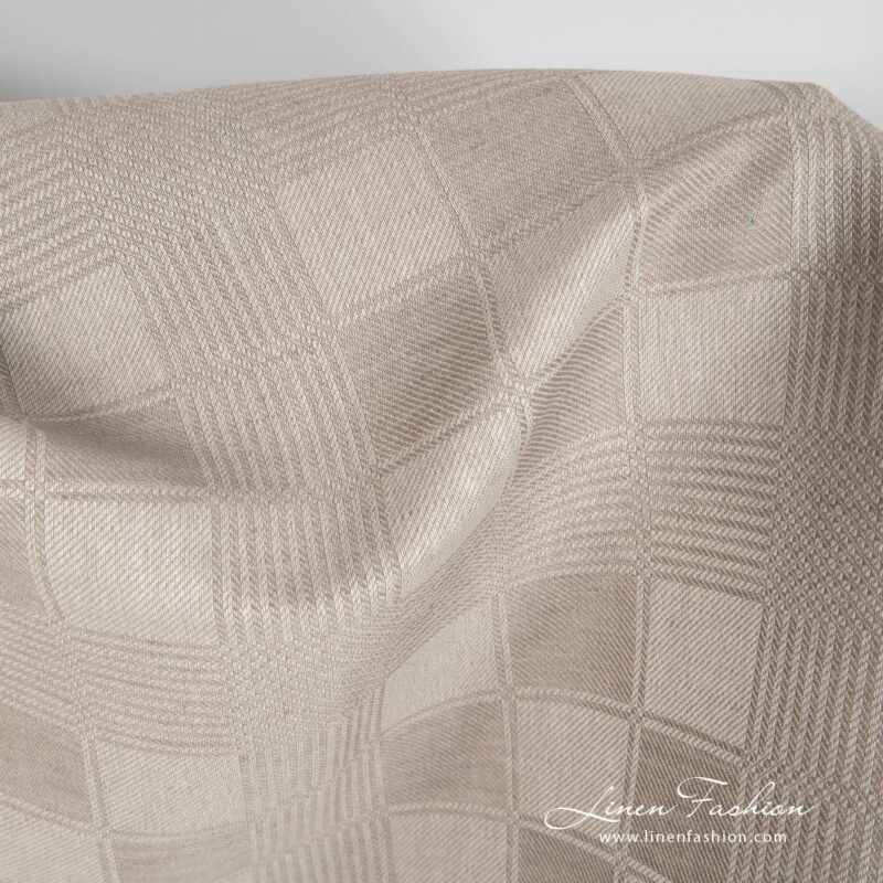 Linen cotton checked fabric pattern size