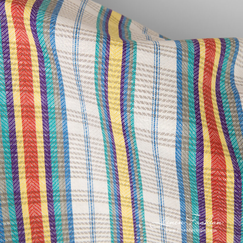 Linen cotton fabric in twill weave