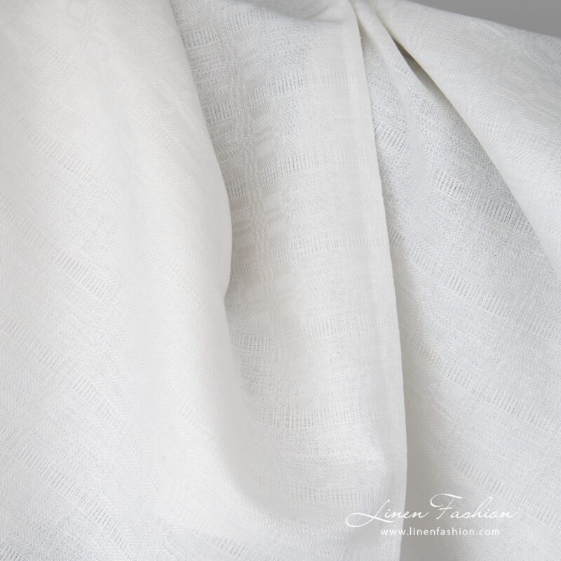 Linen cotton fabric with blue-red stripes close up view
