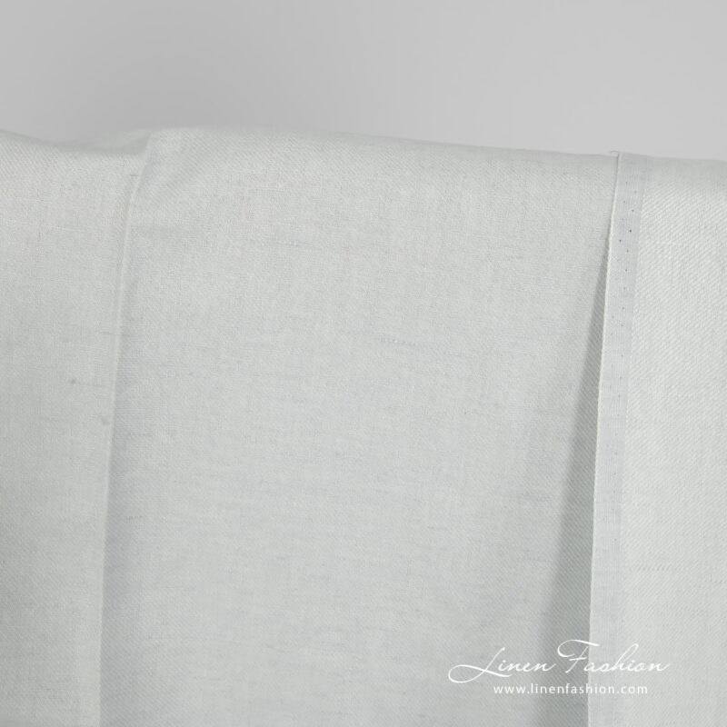 Linen cotton fabric blueish green twill weave product photo