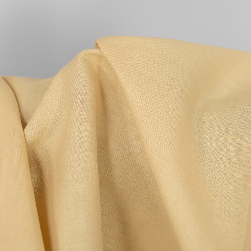 Linen cotton fabric pale yellow colour, 150cm