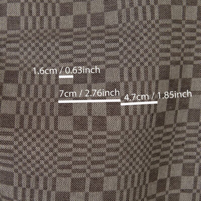 Leinen-Baumwollstoff mit braunen und beigen Karos – Bild 4