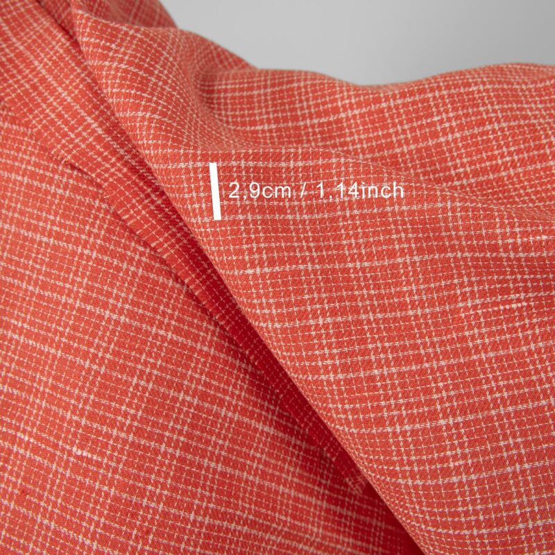 linen cotton bright red fabric checks, 2.9cm.