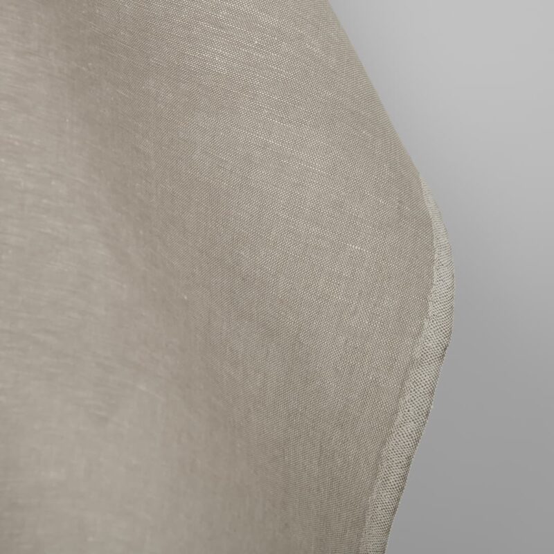 Linen cotton fabric dark beige and white melange, fabric edge