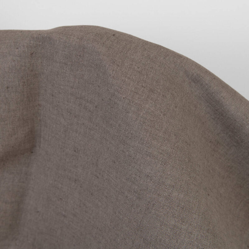 Linen cotton fabric grey-brown melange, plain weave
