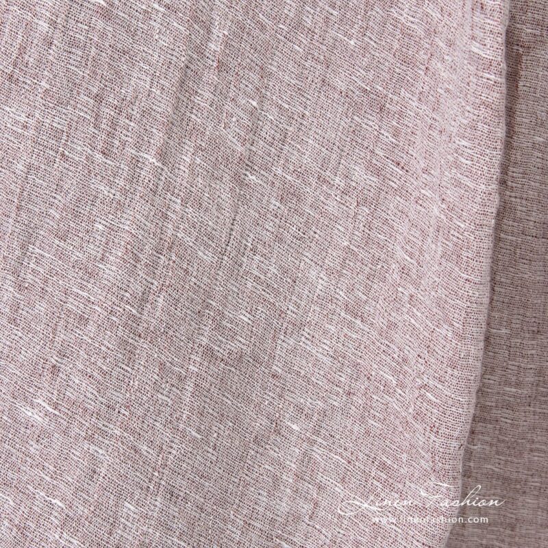 Brown linen fabric in melange