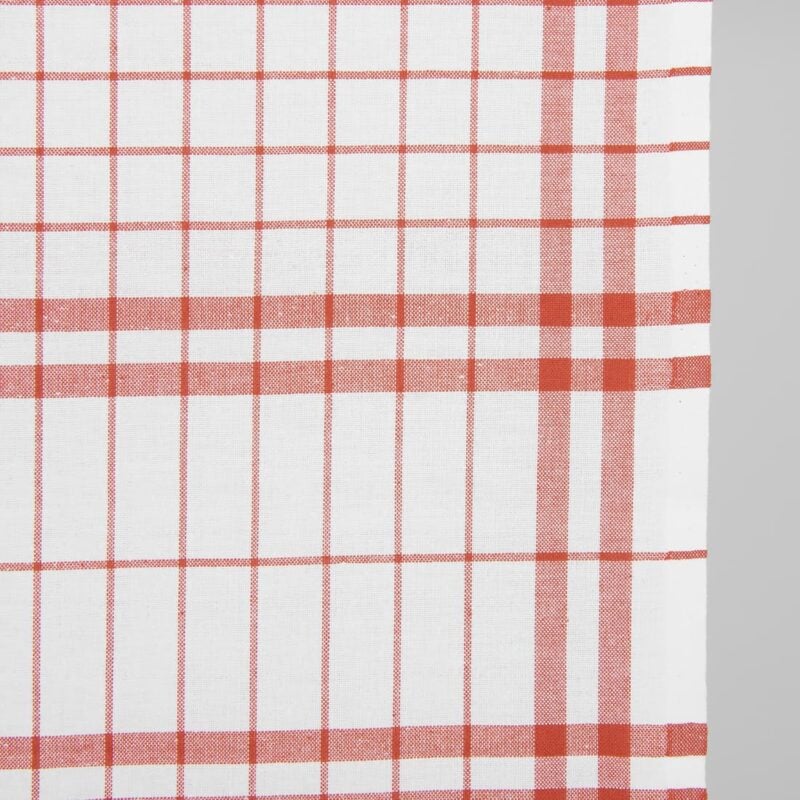 towel cotton fabric in red checks.