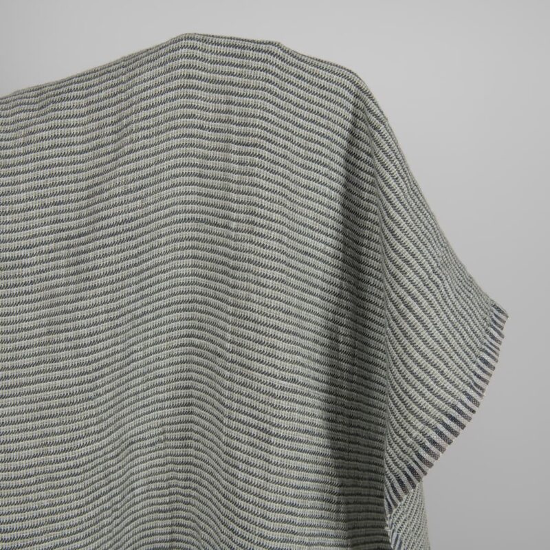 Washed linen fabric green-grey small pattern product photo